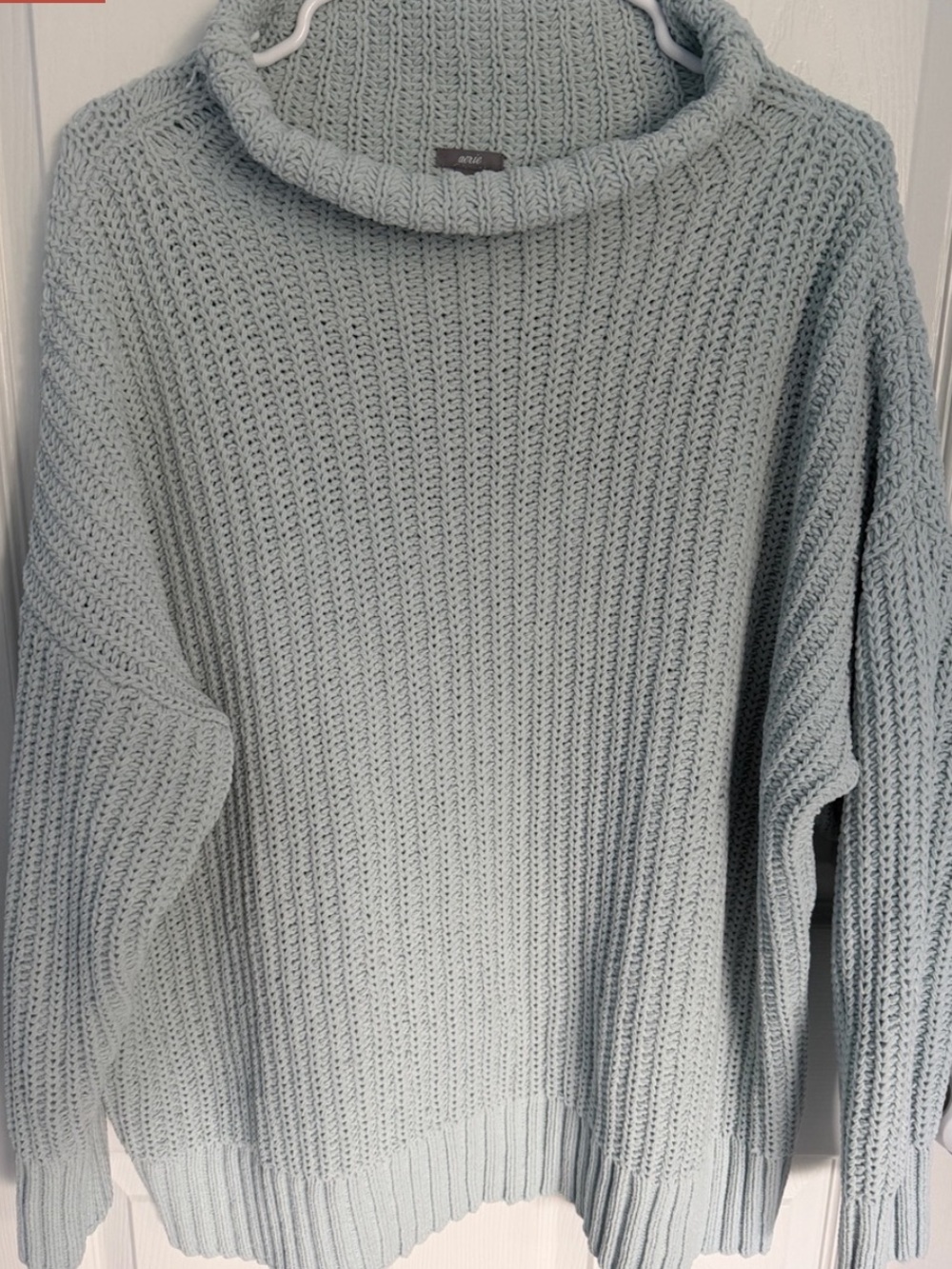 aerie Pale Blue Cozy Cowl-Neck Sweater
